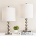 Diamond Sparkle Matching Modern Stacked Balls Lighting Energy Table Lamps, Brushed Silver & Ivory - Set of 2 DI2008661